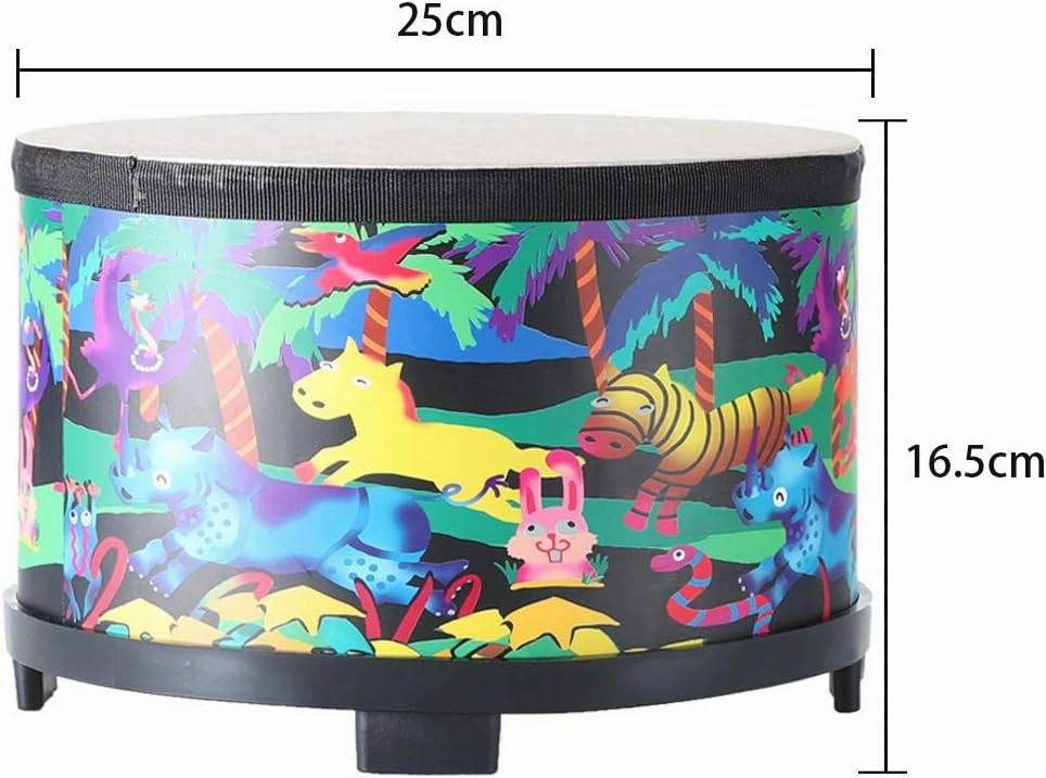 Floor Tom Drum for Kids 10 inch Percussion Instrument Music Drum with 2 Mallets for Baby Children Special Christmas Birthday Gift