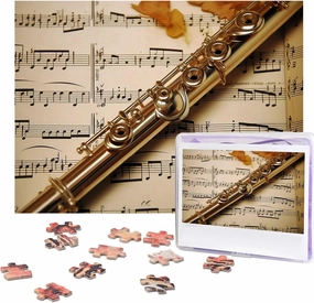 Flute Music Puzzles 500 Pieces Personalized Jigsaw Puzzles with Storage Bag Photos Puzzle for Photos Challenging Picture Puzzle for Family Home Decor Jigsaw (20.4" x 15")