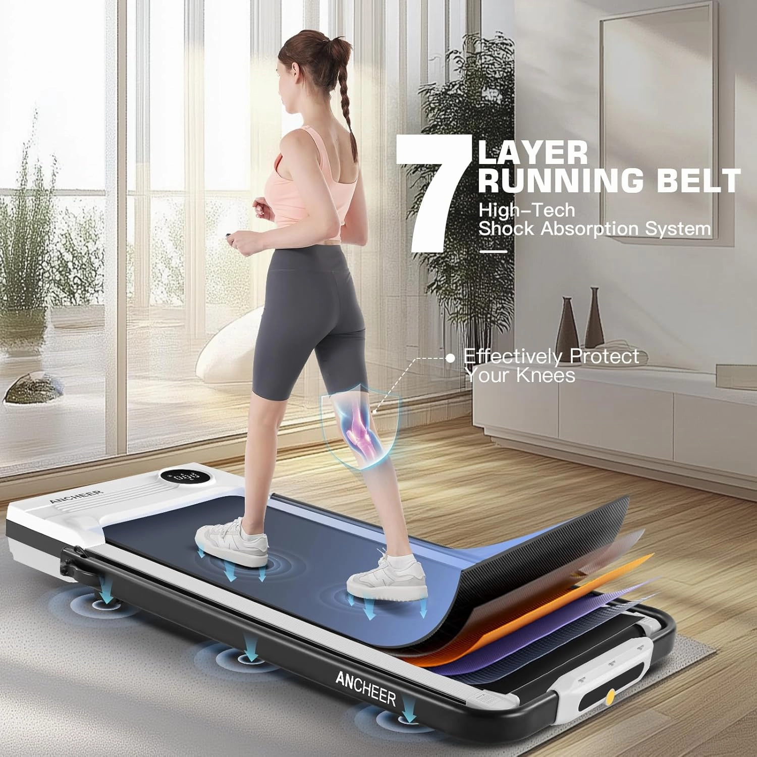 Folding Treadmill with Incline,4 in 1 Foldable Walking Pad with Handle Bar,Under Desk Treadmill for Home Office,Walking Pad 300LBS Weight Capacity/Dual Control/LED Display