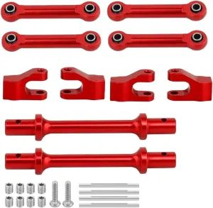 for Losi for Mini for LMT 1/18 Aluminum Alloy Front and Rear Anti-Tilt Rod Bar Set RC Monster Truck Car Metal Upgrade Parts RC Car DIY Parts(Red)