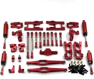 for Wltoys 12427 12428 12423 FY01 02 03 Metal Upgrade 12 Piece Set Parts Remote Control Car Upgrade Accessories Replacement Use RC Car DIY Parts(Red)