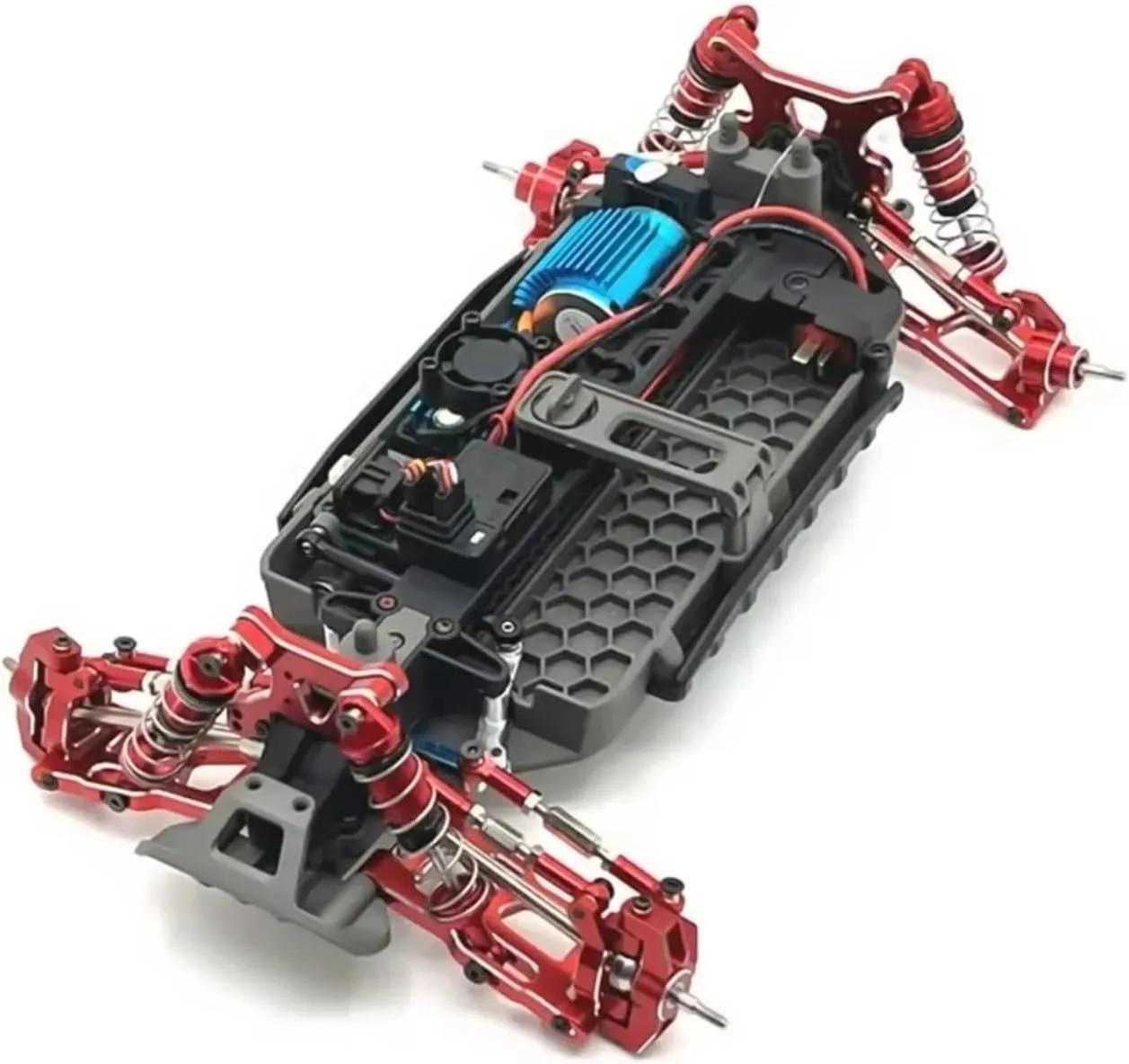 for Wltoys 144001 144010 124007 124008 124017 124019 Metal Suspension Arm Steering Cup Hub Carrier Shock Tower Link Rc Car Upgrade Parts RC Car DIY Parts(Red)
