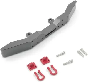 for WPL B14 B24 B16 B36 Q60 Q61 Q62 1/16 Metal Front Bumper with Tow Hook RC Car Upgrade Parts Accessories RC Car DIY Parts(Gray)