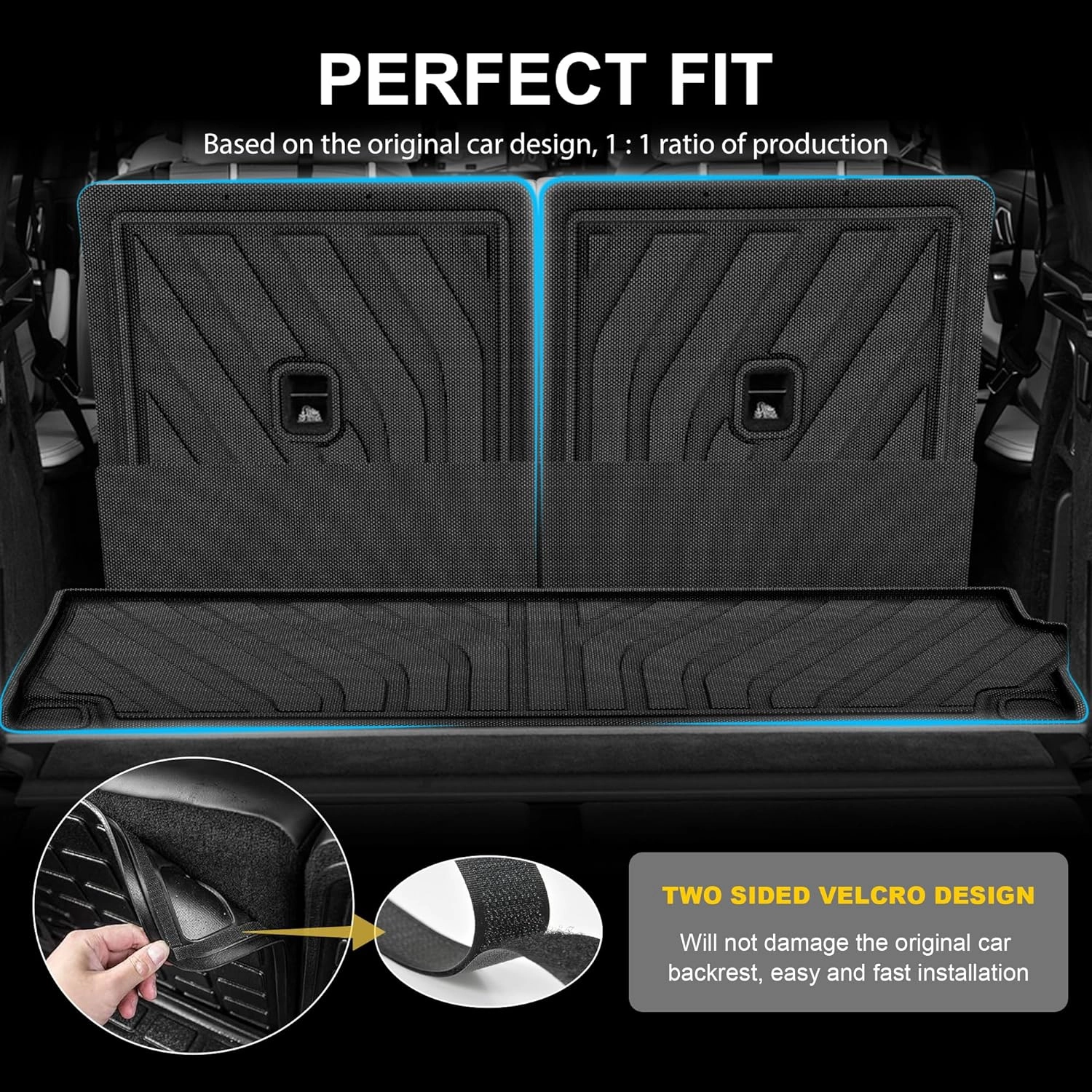 for 2019-2024 2025 2026 X7 (G07) Cargo Liner & Backrest Mat: AOMSAZTO Fit for 2019-2024 2025 2026 BMW X7 All Weather Cargo Liner Anti Skid TPE Trunk Liner, Black
