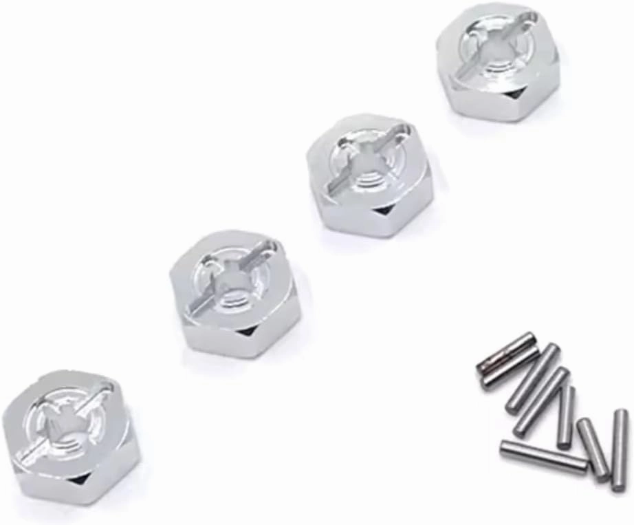 for WLtoys 144001 144002 144010 124016 124017 124018 124019 A949 A959 A969 A979 Metal Upgrade 12mm Hub Adapter RC Car Parts Accessories RC Car DIY Parts(White)