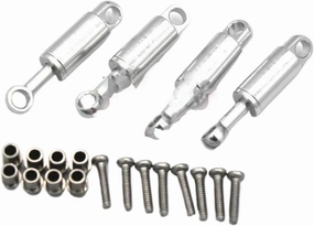for WLtoys 284131 284010 284161 K989 K969 RC 1/28 Remote Control Car Metal PO Parts with Built-in for Spring Shock Absorber RC Car DIY Parts(Silver)