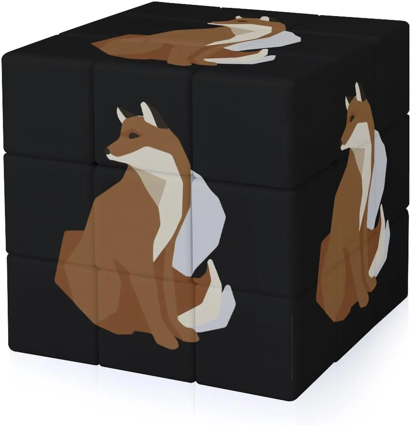 Fox Clip Funny 3x3x3 Cube Smooth Lightweight Puzzle for Adult Graphic Printing Travel