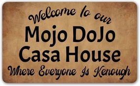 Funny Welcome Doormat Entrance Way Decor Indoor Welcome Mat 23.7"(W) x 15.9"(L)Welcome To Our Mojo Dojo Casa House Where Everyone Is Kenough丨Personalized Front Porch Mats No Slip House Warming Gift