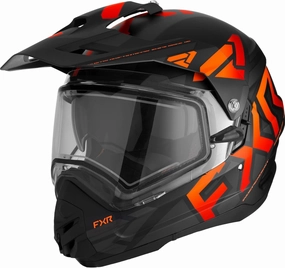 FXR Torque X Team Snowmobile Helmet Electric Shield Sun Shade QRS Black/Orange - Medium - FMVSS 218