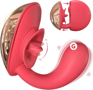 G Spot Vibrator with Tongue Licking Clitoral Stimulator, Women Adult Sex Toys, Flexible Female Clitoris Vibrators with 10 Licking Vibrating Modes, YUKZEN Rabbit Clit Sex Toy Dildo for Women Pleasure