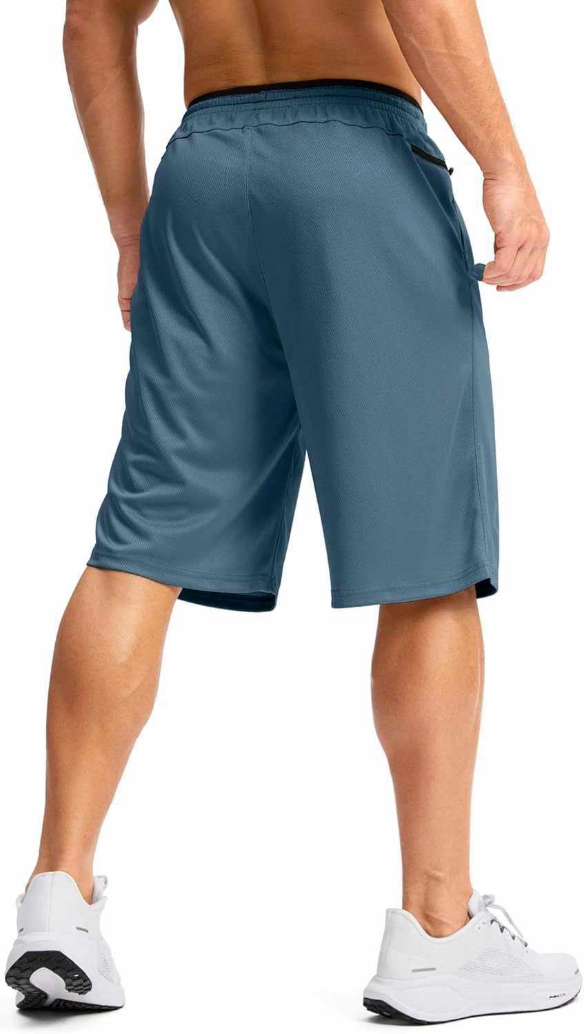 G Gradual Men's Long Basketball Shorts with Zipper Pocket 11'' Quick Dry Gym Shorts Lightweight Mesh Athletic Shorts for Men