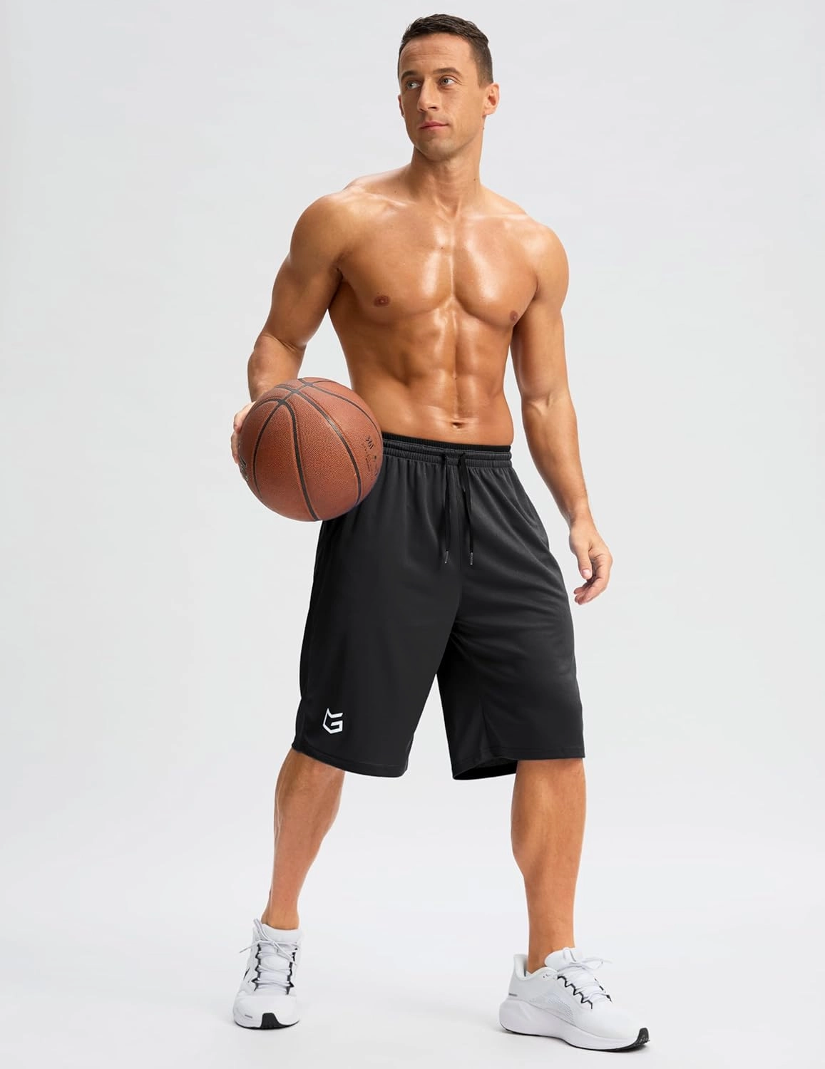 G Gradual Men's Long Basketball Shorts with Zipper Pocket 11'' Quick Dry Gym Shorts Lightweight Mesh Athletic Shorts for Men