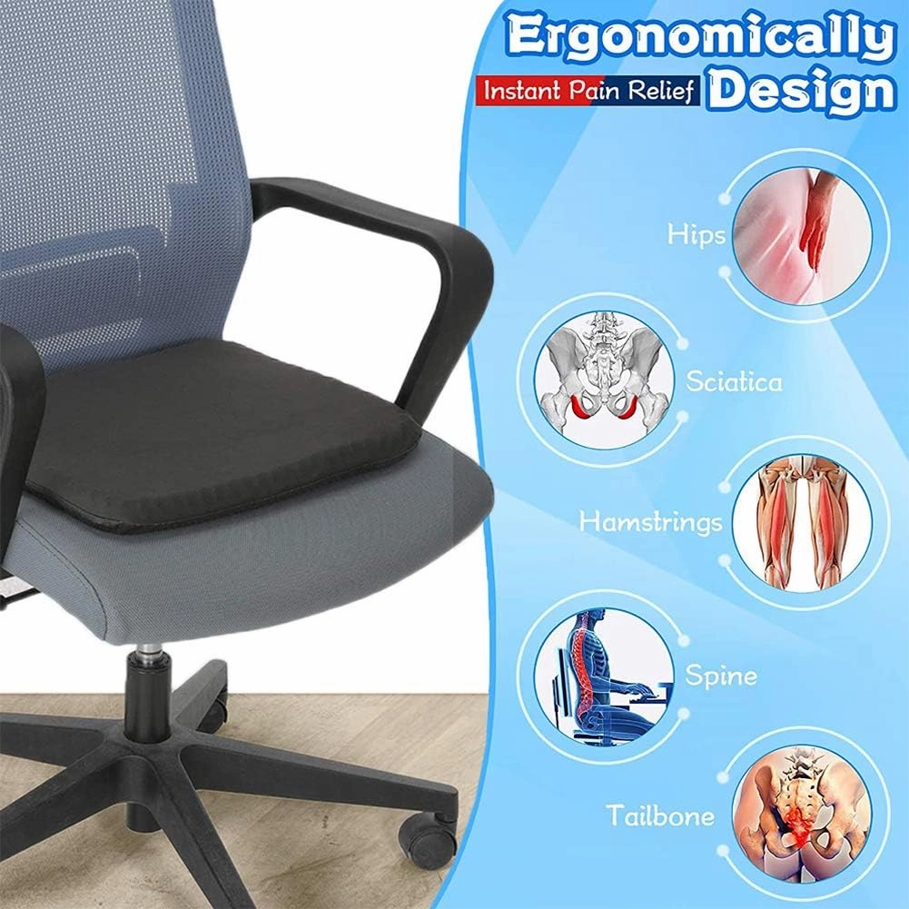 Gel Seat Cushion, Double Thick Egg Gel Cushion for Pressure Pain Relief, Breathable Wheelchair Cushion Chair Pads for Car Seat Office Chair (Violet)