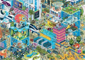 Genuine Fred Megapolis by Megapont, 1000-piece Puzzle, 28x20 inches,Assorted,5289293