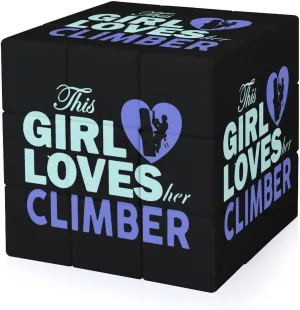 Girl Loves Climber Funny 3x3x3 Cube Smooth Lightweight Puzzle for Adult Graphic Printing Travel