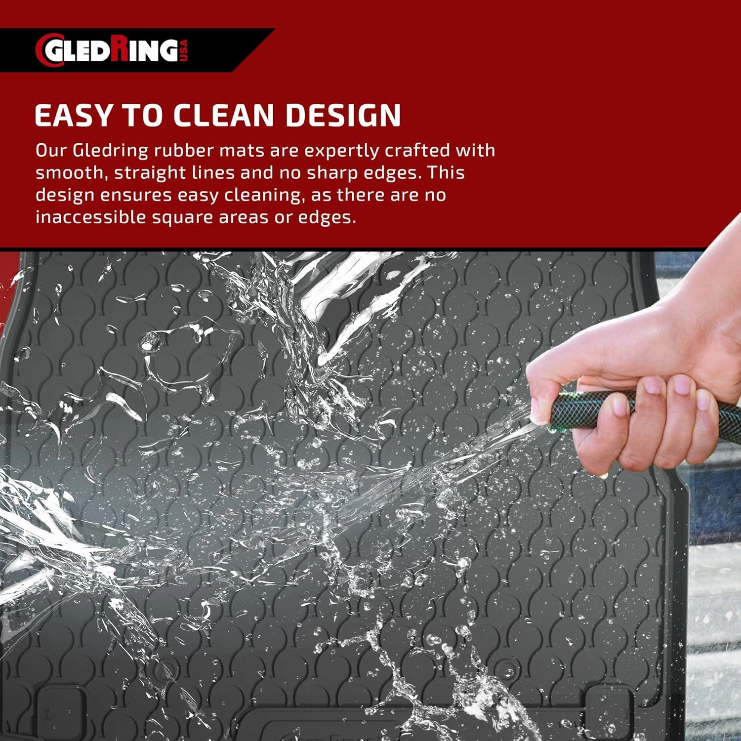 Gledring USA Custom Fit All-Weather Rubber Cargo Liner Mat Compatible with Mercedes Benz GLE Class AMG GLE 43/63/63S/450 AMG (W166) 2016-2019, No Trimming Needed, Tailored Fit, Rain & Mud Protection