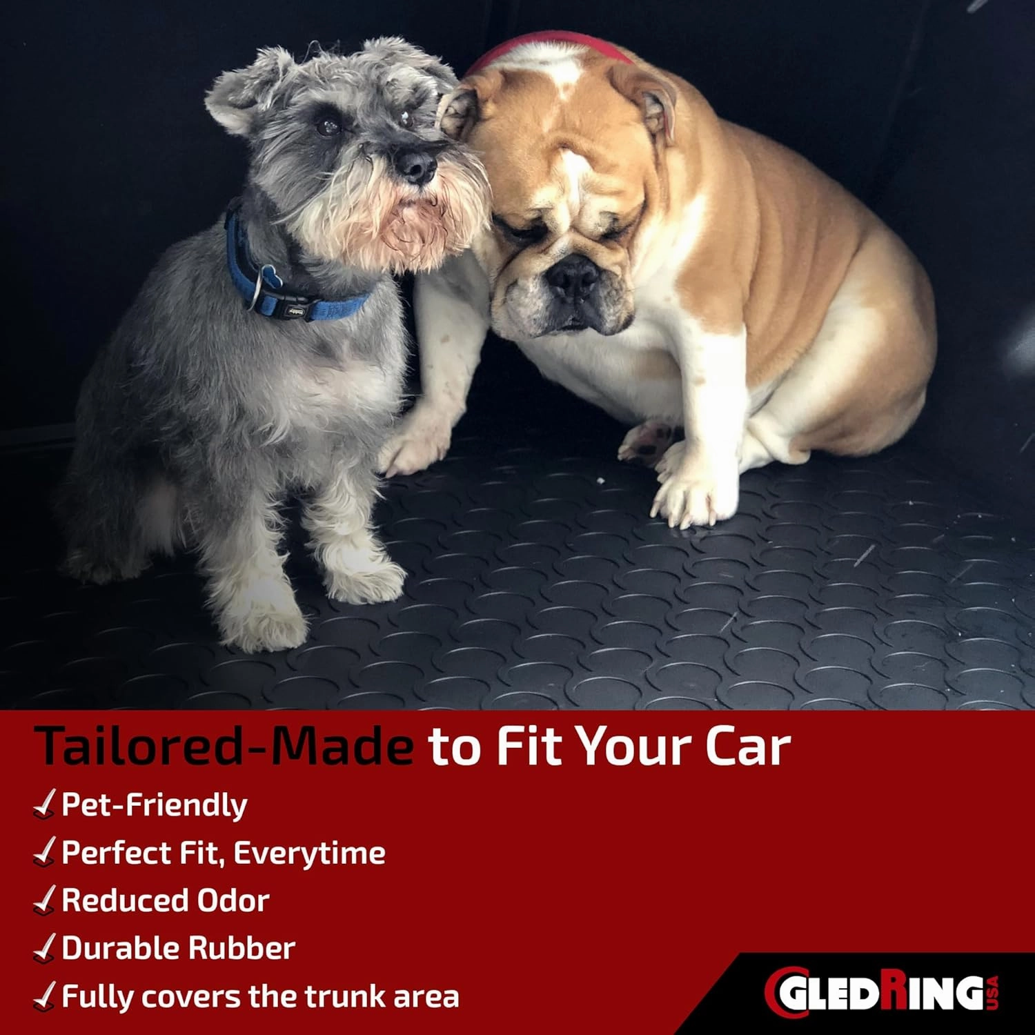 Gledring USA Custom Fit All-Weather Rubber Cargo Liner Mat Compatible with Mercedes Benz GLE Class AMG GLE 43/63/63S/450 AMG (W166) 2016-2019, No Trimming Needed, Tailored Fit, Rain & Mud Protection