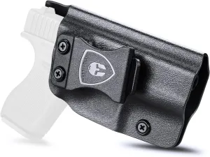 Glock 42 Holster, IWB Kydex Holster Fits: Glock 42 .380 Pistol, Inside Waistband Concealed Carry Holster G42, Adj. Cant & 'Posi-Click' Retention, Right/Left Hand Option
