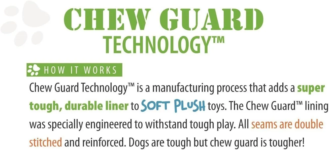 goDog Dinos Frills Squeaky Plush Dog Toy, Chew Guard Technology - Gray, Large