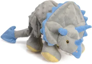 goDog Dinos Frills Squeaky Plush Dog Toy, Chew Guard Technology - Gray, Large
