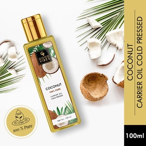 Good Vibes Coconut 100% Pure Cold Pressed Carrier Oil For Hair & Skin | Hair Growth, Anti-Ageing | No Parabens, No Animal Testing (100 ml)