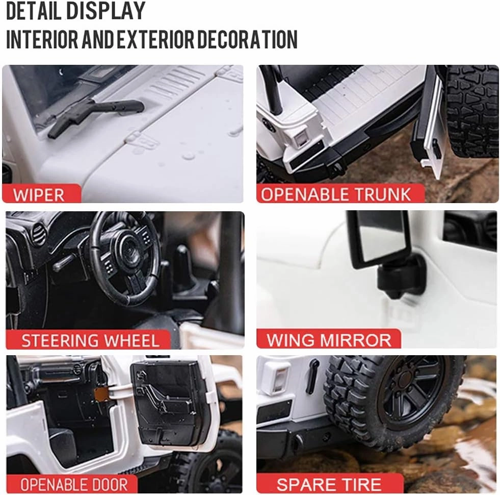 GoolRC F2 RC Car, 1:14 Scale 4WD 30km/h High Speed Racing Truck, White Convertible for Kids and Adults