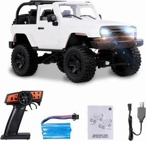 GoolRC F2 RC Car, 1:14 Scale 4WD 30km/h High Speed Racing Truck, White Convertible for Kids and Adults