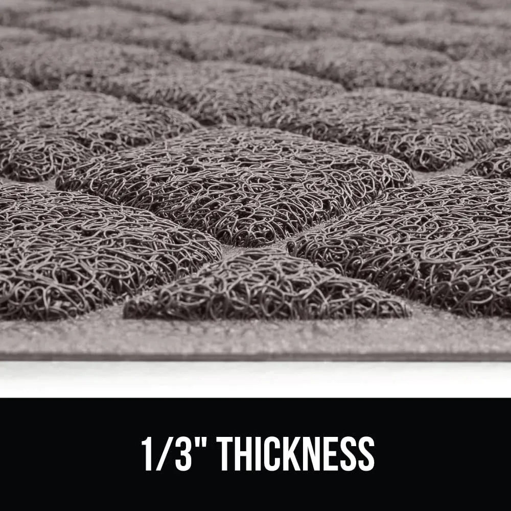 GORILLA GRIP Cat Litter Box Mat, 35x23 2 Pack, Water Resistant Kitty Litter Trapping Mat, Textured Backing, Easy to Clean, Less Waste and Clean Floors, Kitten Supplies for Indoor Cats, Soft Pad, Gray