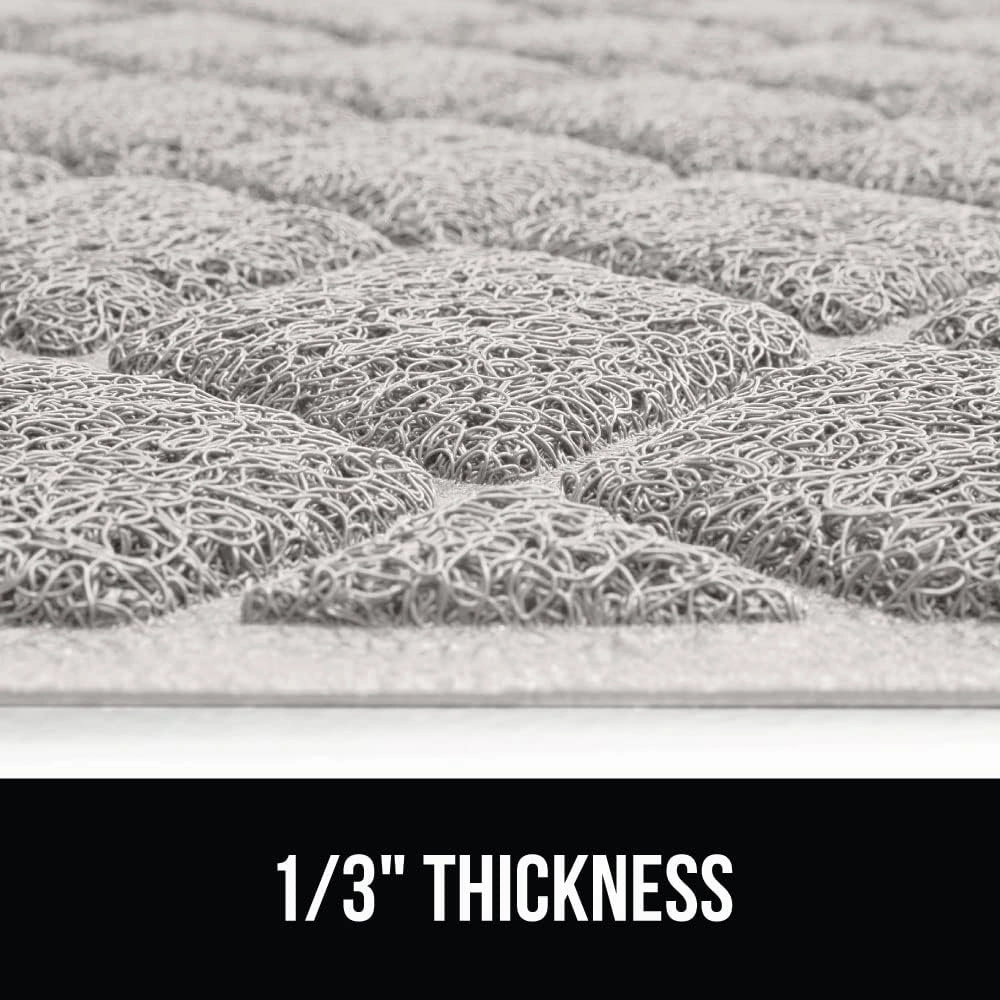 GORILLA GRIP Cat Litter Box Mat, Water Resistant Kitty Litter Trapping Mat, Textured Backing, Easy to Clean, Less Waste and Clean Floors, Kitten Supplies for Indoor Cats, Soft on Paws, 30x20 Lt Gray