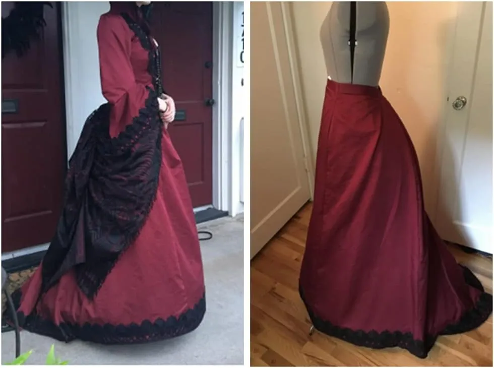 GRACEART Women's Victorian Bustle Hoop Skirt Crinoline Cage Pannier