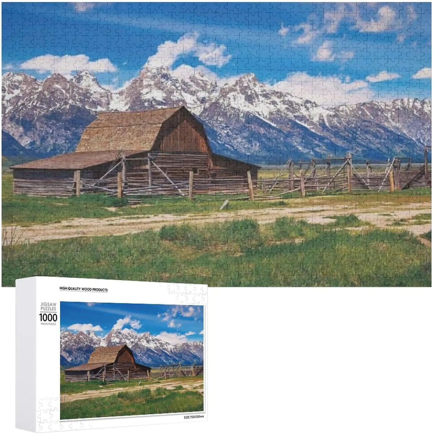 Grassland Scenery Waterproof All-Season Weather Puzzles for Adults 1000 Pieces Jigsaw Puzzles Formation Wooden Active Thinking Party Entertainment Large Puzzle Game Artwork for Adults Teens