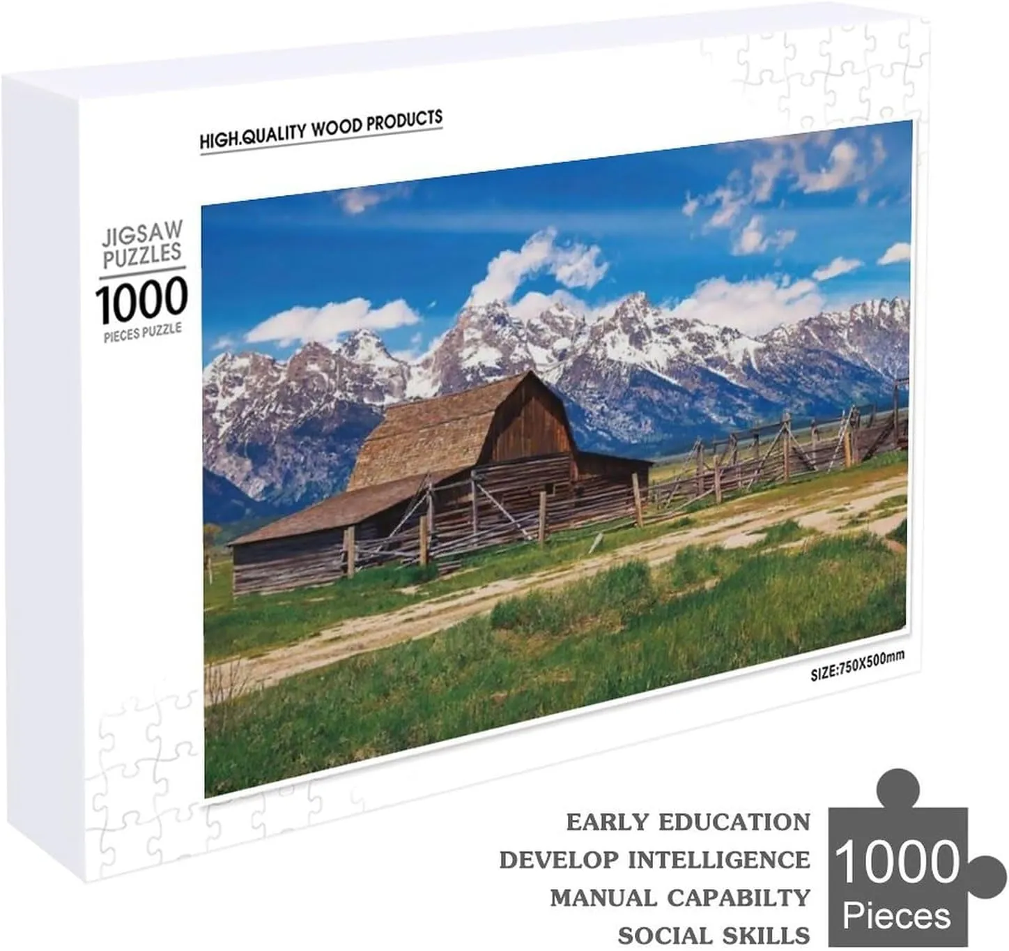 Grassland Scenery Waterproof All-Season Weather Puzzles for Adults 1000 Pieces Jigsaw Puzzles Formation Wooden Active Thinking Party Entertainment Large Puzzle Game Artwork for Adults Teens
