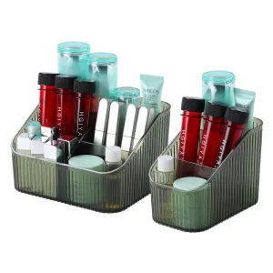 Green Makeup Organizer, Makeup Brush Holder 8 Cups for Vanity, Bathroom Countertop Cups, Dresser Organizer for Cosmetic Display, Skincare Cups, Perfume Stand, Toiletry