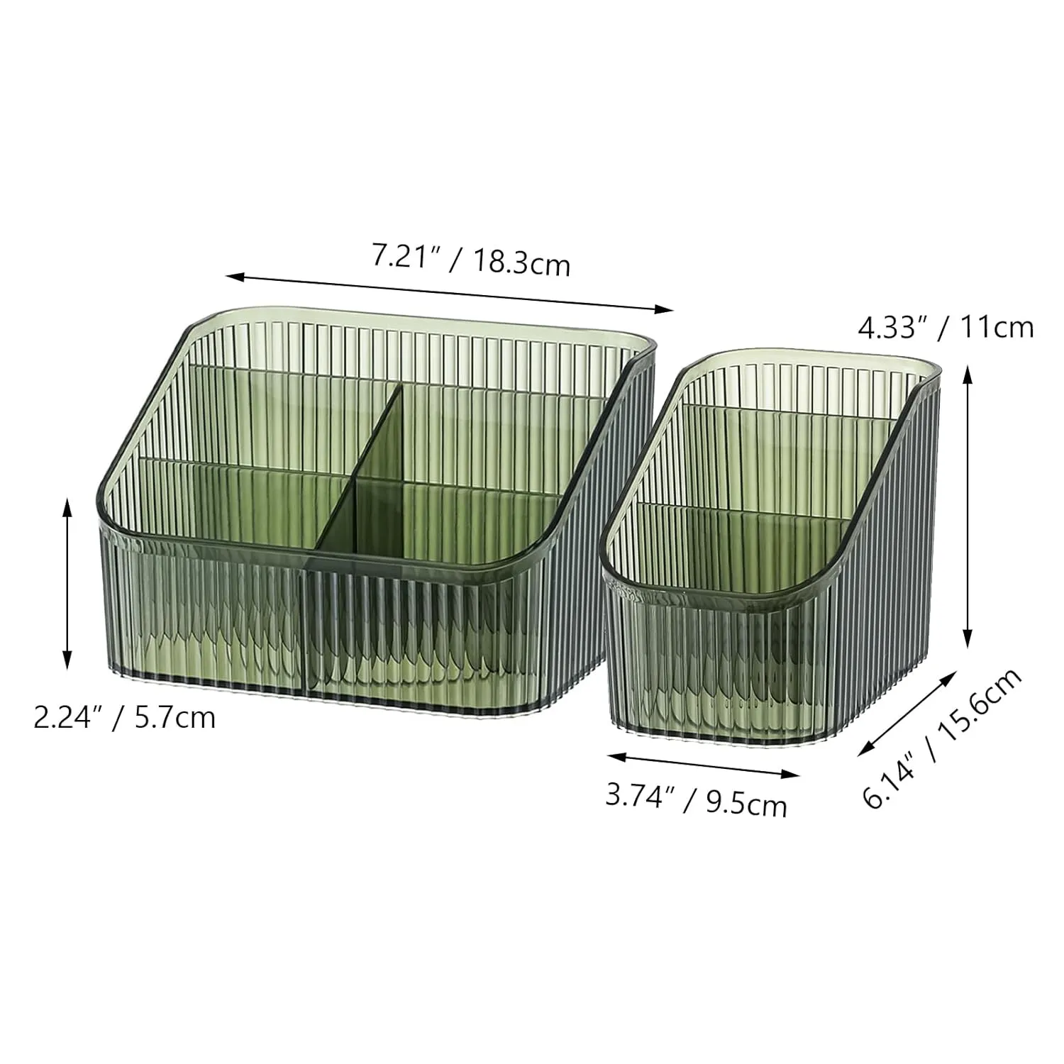 Green Makeup Organizer, Makeup Brush Holder 8 Cups for Vanity, Bathroom Countertop Cups, Dresser Organizer for Cosmetic Display, Skincare Cups, Perfume Stand, Toiletry