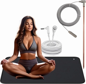 Grounding Mat 60 * 90CM with Copper Grounding Rod Connect to Earth Universal Conductive Grounding Sleep Mat Mouse Pad