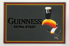 Guinness Bar Mats for Countertop - 18x12 Inches, Bar Accessory Gilroy Art Toucan for Home or Pub