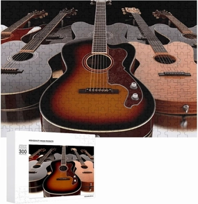 Guitar Puzzles 300 Pieces Personalized Jigsaw Puzzles Guitar Photo Puzzle Challenging Picture Puzzle for Adults Personaliz Jigsaw with Storage Bag (15.7" X 11")