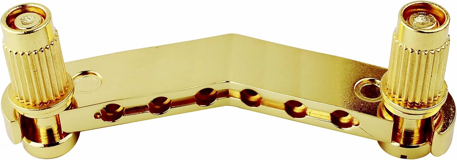 Guyker Guitar Stop Bar Tailpiece with Anchors and Studs Replacement Part Compatible with Les Paul LP SG Style 6 String Electric Guitar - GK21, Golden
