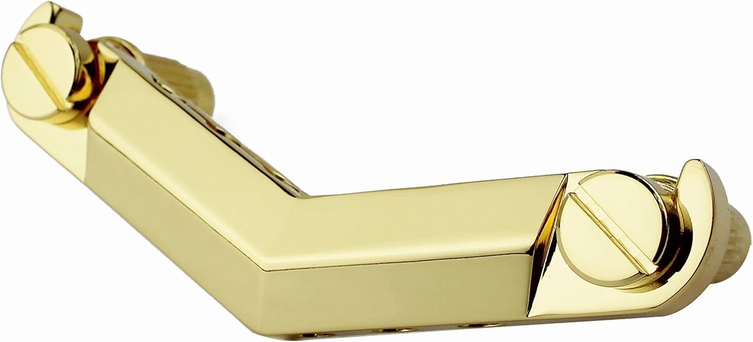 Guyker Guitar Stop Bar Tailpiece with Anchors and Studs Replacement Part Compatible with Les Paul LP SG Style 6 String Electric Guitar - GK21, Golden