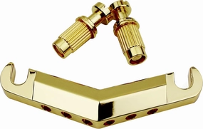 Guyker Guitar Stop Bar Tailpiece with Anchors and Studs Replacement Part Compatible with Les Paul LP SG Style 6 String Electric Guitar - GK21, Golden