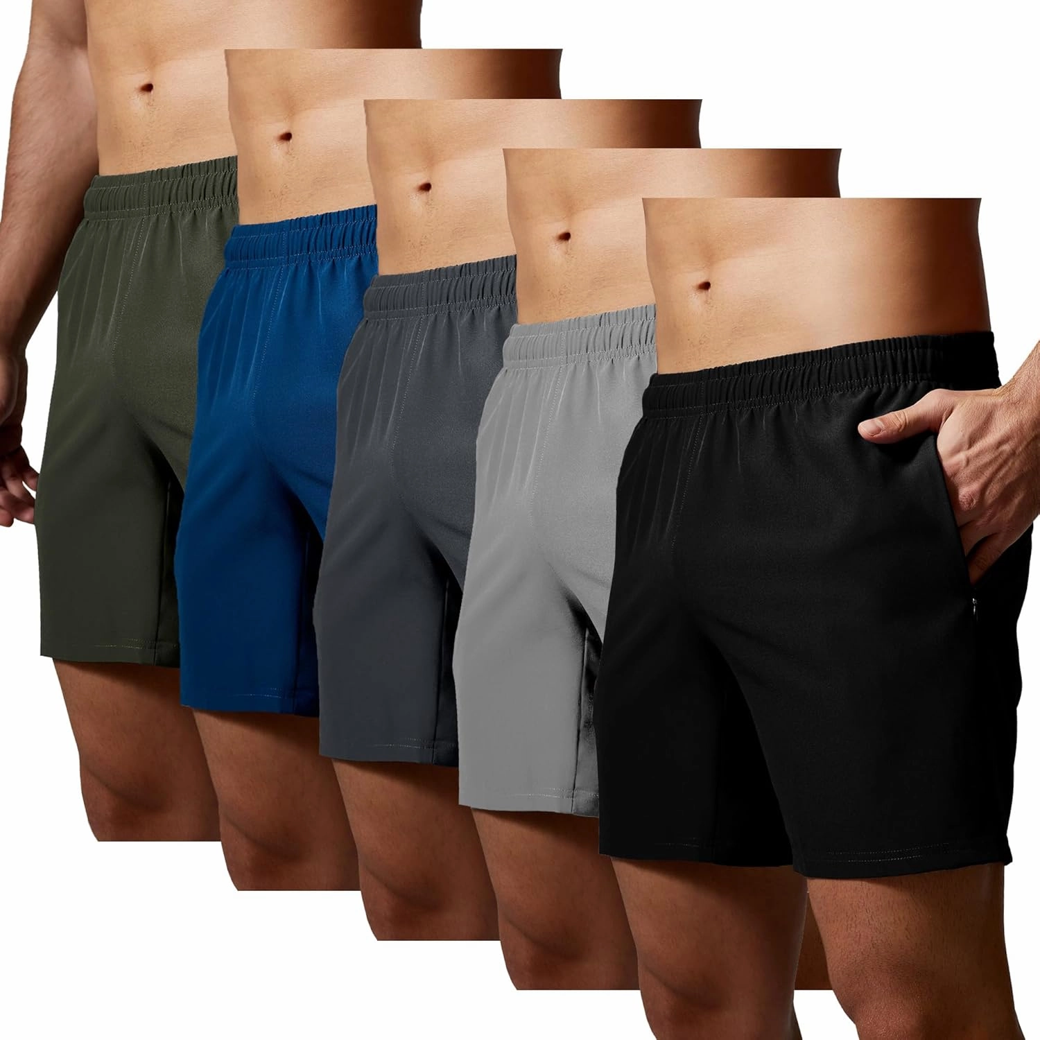 GYM REVOLUTION Men's Workout Running Gym Training Shorts