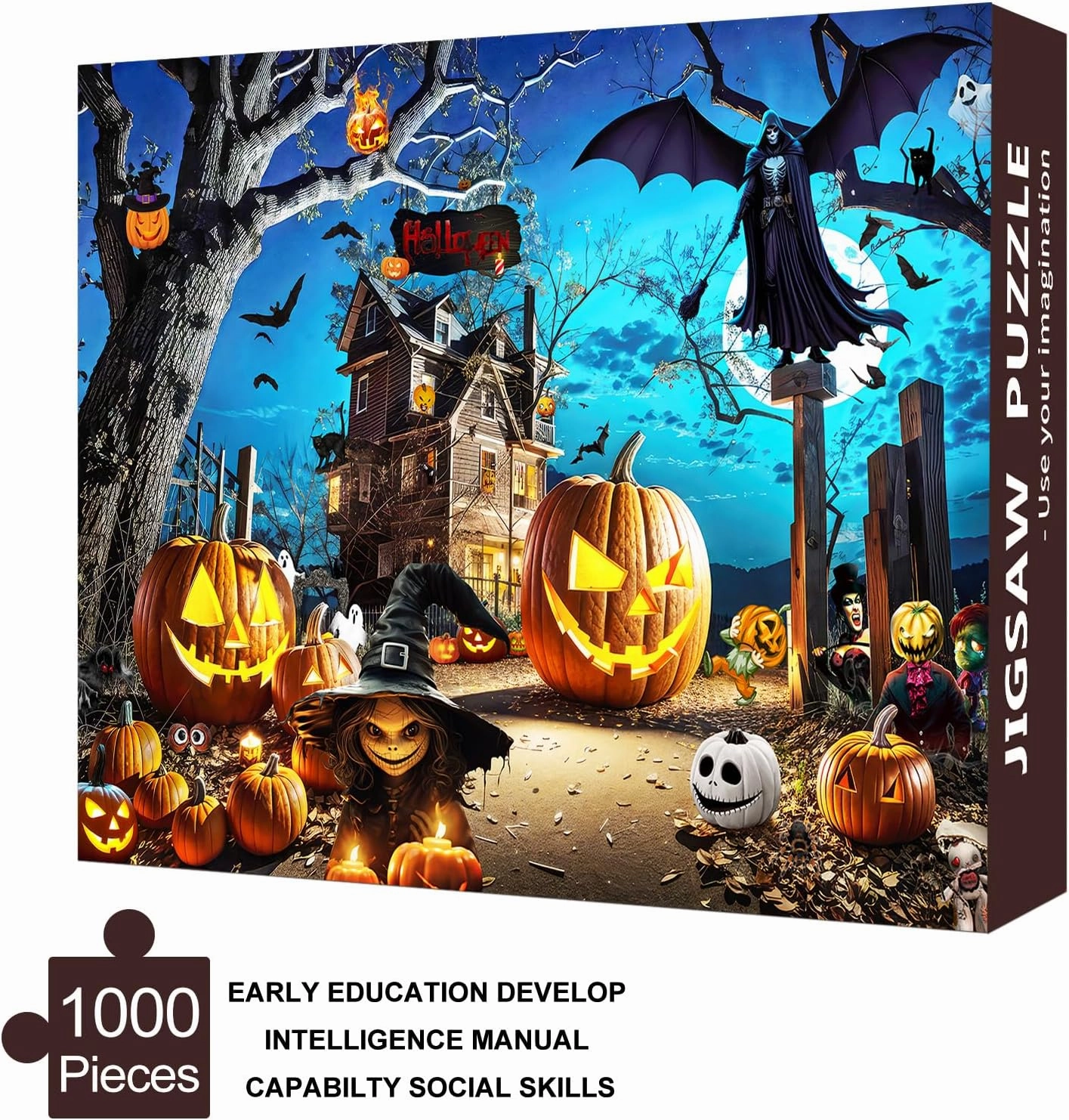 Halloween Horror God Puzzle for Adults 1000 Pieces, Jigsaw Puzzles for Adults 1000 Piece, Challenging Game Toys, Impossible Game, Family Decoration Puzzle