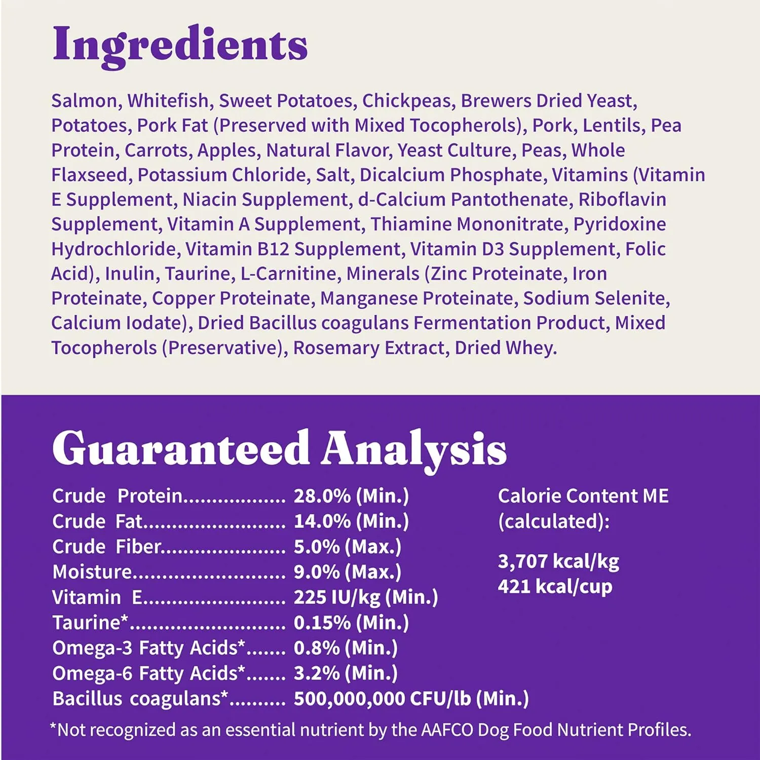 Halo Holistic Small Breed Dog Food, Wild Caught Salmon & Whitefish Recipe, Grain Free Dry Dog Food, for Healthy Weight Support, 3.5 lb Bag