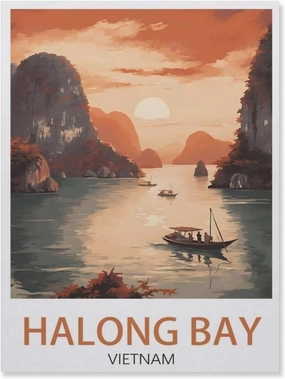 Halong Bay Vietnam ， Sunset，Jigsaws Puzzles 1000 Pieces Classic Jigsaws Educational Games Toys，Best Gift for Adults and Kids（50x70cm）-DV90