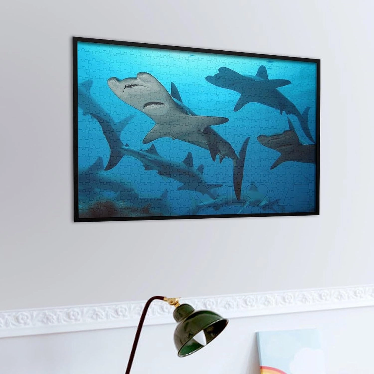 Hammerhead Sharks Puzzles 520 Pieces Personalized Jigsaw Puzzles Hammerhead Sharks Photo Puzzle Challenging Picture Puzzle for Adults Personaliz Jigsaw with Storage Bag (20.5" X 15")