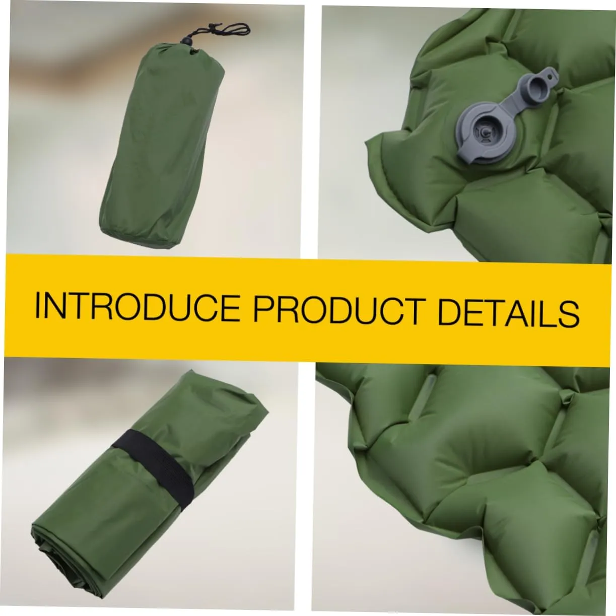 HANABASS Outdoor Camping Mattress Inflatable Sleeping Pad for Tent Lightweight Compact for Backpacking Hiking Travel Green Color