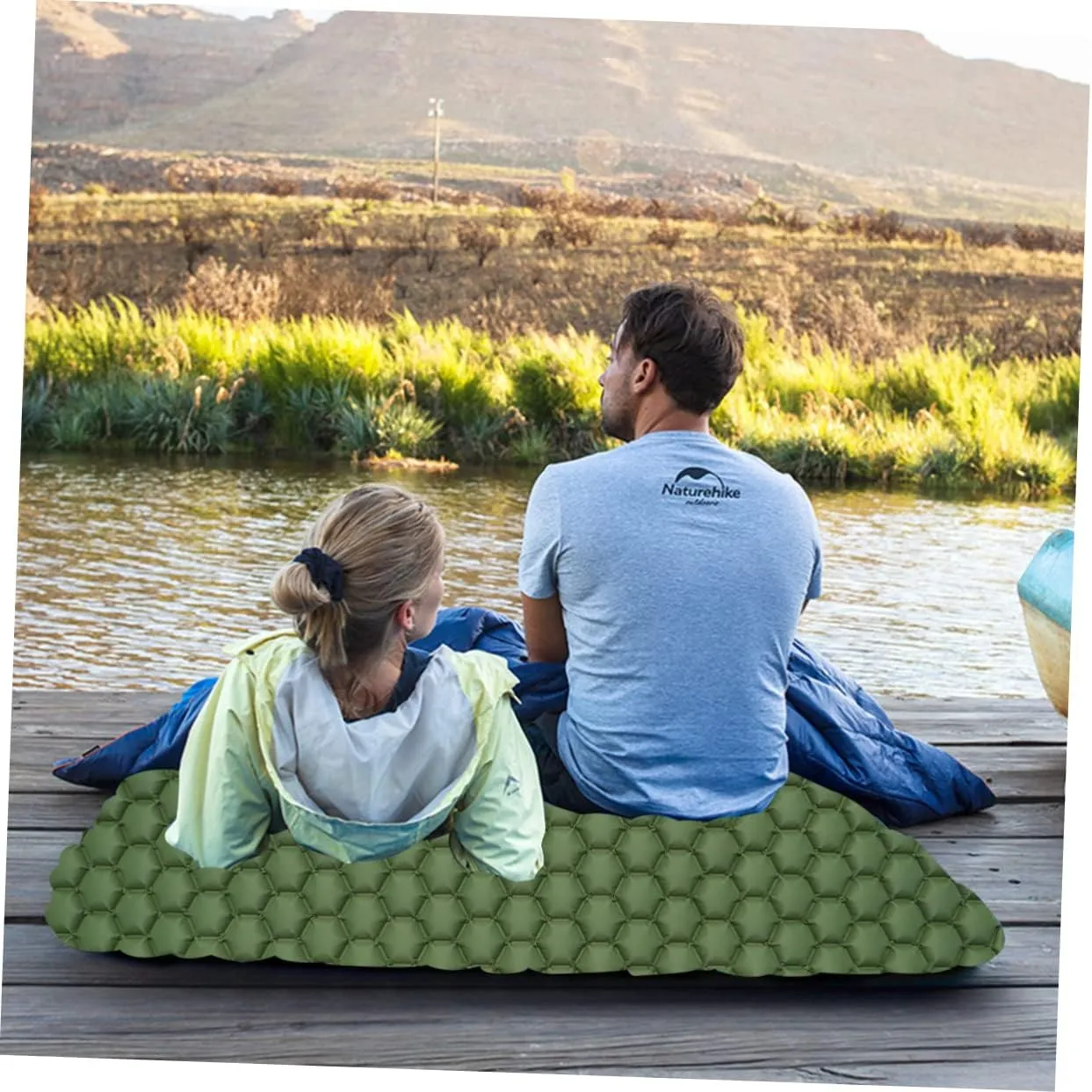 HANABASS Outdoor Camping Mattress Inflatable Sleeping Pad for Tent Lightweight Compact for Backpacking Hiking Travel Green Color