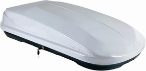 Hard Shell Roof Cargo Carrier – 13 Cubic Feet, 130 lbs Capacity, Tool-Free Install, Universal Fit for Crossbars, Double-Side Opening, Weatherproof ABS PC Roof Box, White