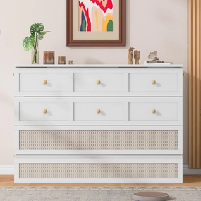 Harper & Bright Designs Full Size Murphy Bed Wall Bed, Wood Murphy Bed Chest Cube Cabinet Bed with Large Storage Drawer for Home Office or Small Room - White