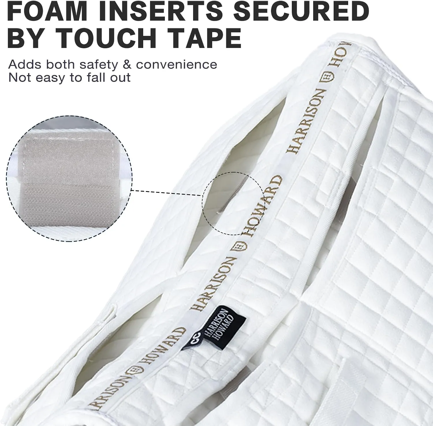 Harrison Howard Diamond Quilted Close Contact Saddle Pad Adjustable with 4 Pockets and Foam Inserts with Differentiated Thickness Horse Riding Pad with Added Cushioning and Comfort